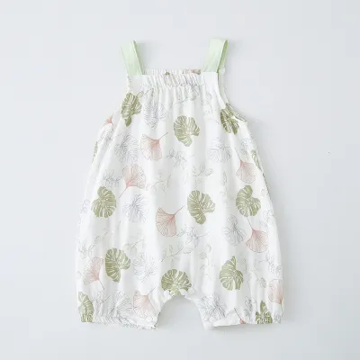 Kids Baby Boys And Girls Fashion Summer Thin Gauze Printed Rompers
