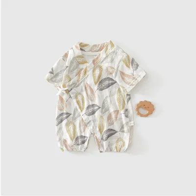 Kids Baby Boys And Girls Fashion Summer Printed Thin Sunscreen Short-Sleeve Romper