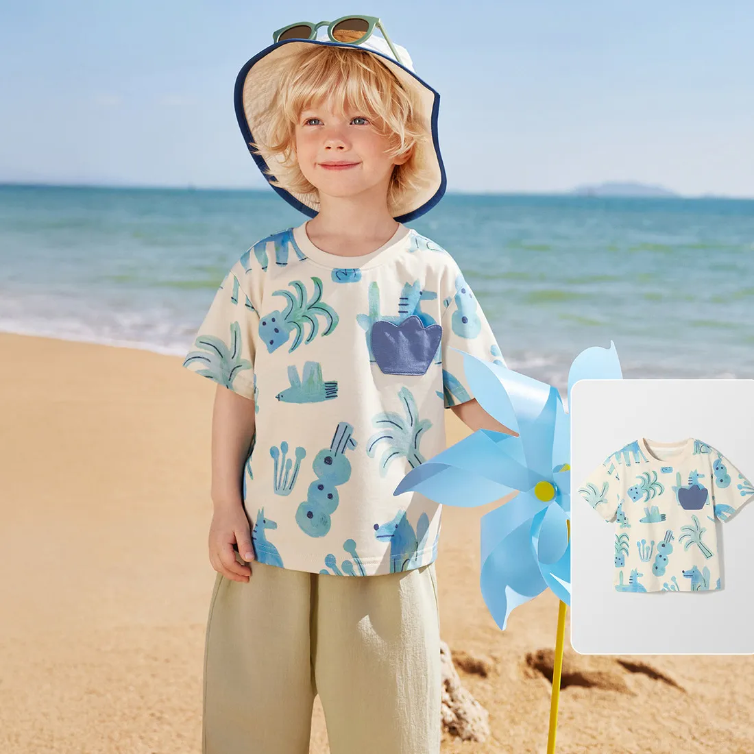 Kids Boys Fashion Summer Cartoon Printed Short Sleeve Cotton T-Shirt (3-14T)