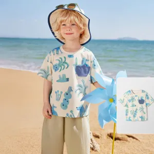 Kids Boys Fashion Summer Cartoon Printed Short Sleeve Cotton T-Shirt (3-14T)