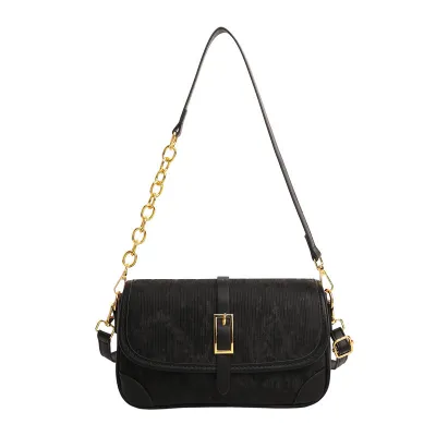 Women Fashion Casual Simple Solid Color PU Small Square Shoulder Bag with Flap