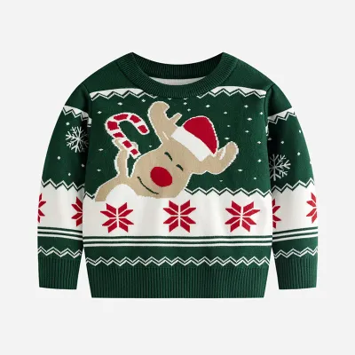 Christmas Family Party Cartoon Abstract Knitted Acrylic Long-Sleeve Sweater