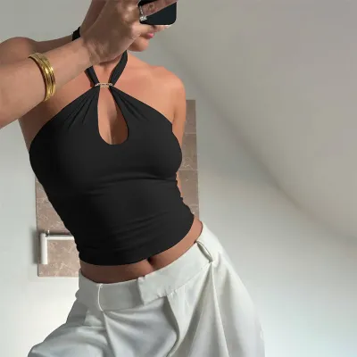 Women'S Fashion Neck Cropped Top