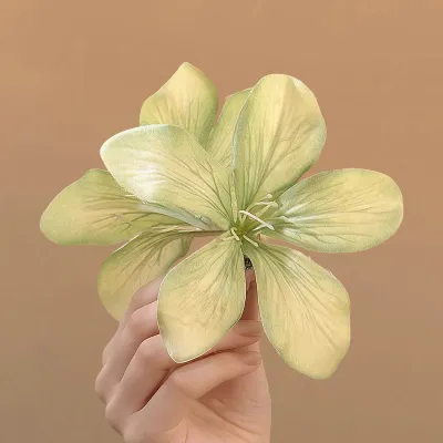 Women's Fashion Vacation Beach Lily Fabric Hairpin Side Clip Bangs Clip