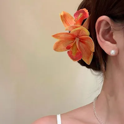 Women Fashion Boho Beach Vacation Floral Duckbill Hair Clip