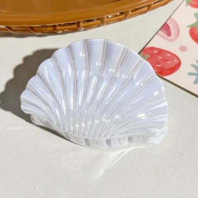 Women Fashion Vacation Beach Gradient Electroplated Shell Claw Hair Clip