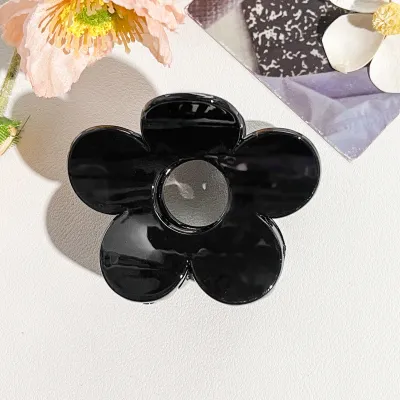 Women Fashion Beach Solid Color Hollow-Out Floral Plastic Claw Hair Clip