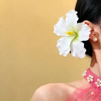 Women Fashion Vacation Beach Artificial Fabric Flower Hairpin
