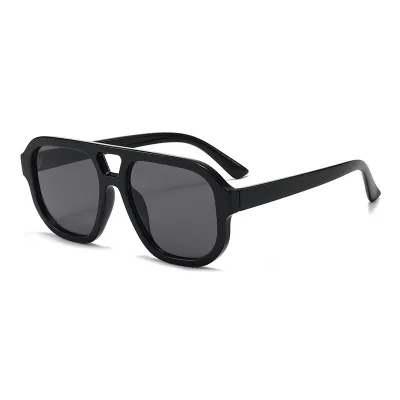 Women's Fashion Retro Large Square Frame AC Lens Sunglasses
