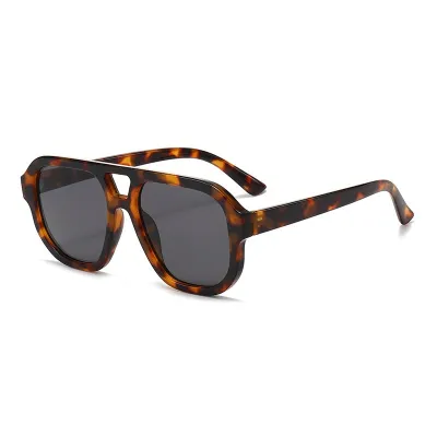 Women's Fashion Retro Large Square Frame AC Lens Sunglasses