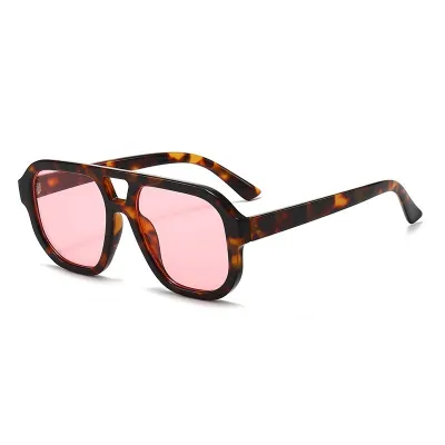 Women's Fashion Retro Large Square Frame AC Lens Sunglasses