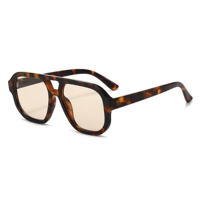 Women's Fashion Retro Large Square Frame AC Lens Sunglasses