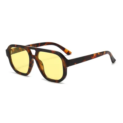 Women's Fashion Retro Large Square Frame AC Lens Sunglasses