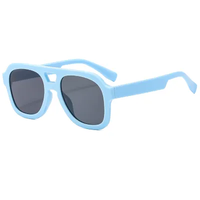 Men Fashion Double Beam Oversized Sunglasses PC Frame AC Lens