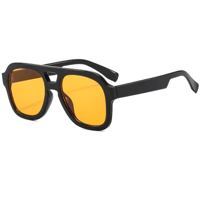 Men Fashion Double Beam Oversized Sunglasses PC Frame AC Lens