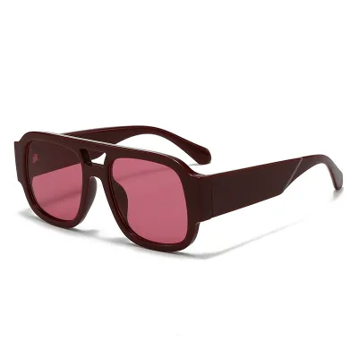 Fashion Double Beam Decorative Square Sunglasses