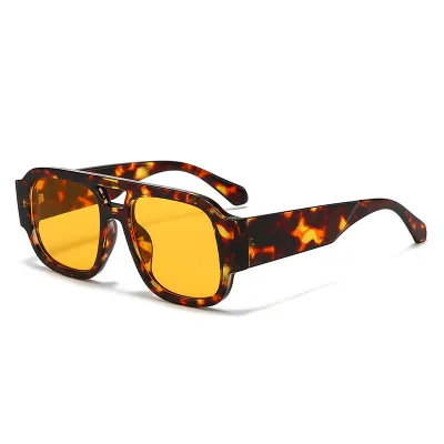 Fashion Double Beam Decorative Square Sunglasses
