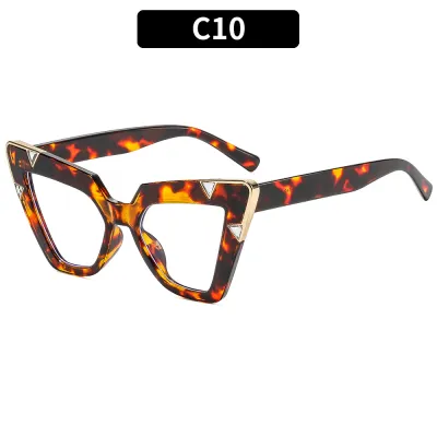 Women Fashion Cat Eye Large Frame UV Protection PC Sunglasses