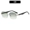 C9-Silver Frame Double Green Lens