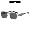 C2-Black Gold Frame Gray lens