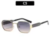 C5-Black Gold Frame Blue Yellow lens