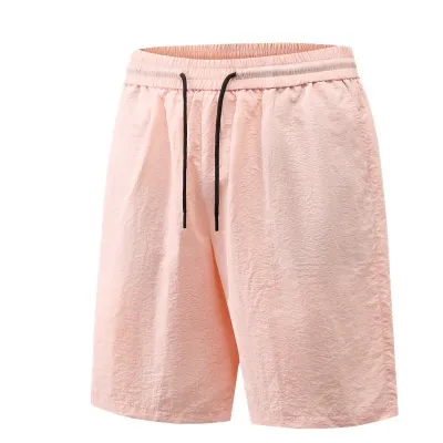 Men Fashion Casual Summer Solid Color Loose Breathable Shorts