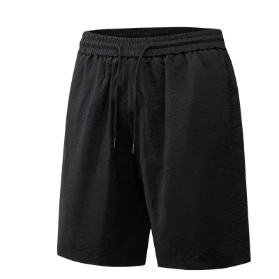 Men Fashion Casual Summer Solid Color Loose Breathable Shorts