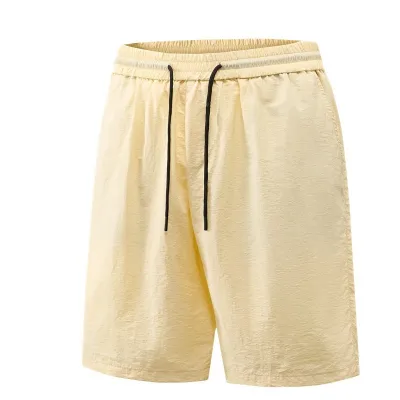Men Fashion Casual Summer Solid Color Loose Breathable Shorts