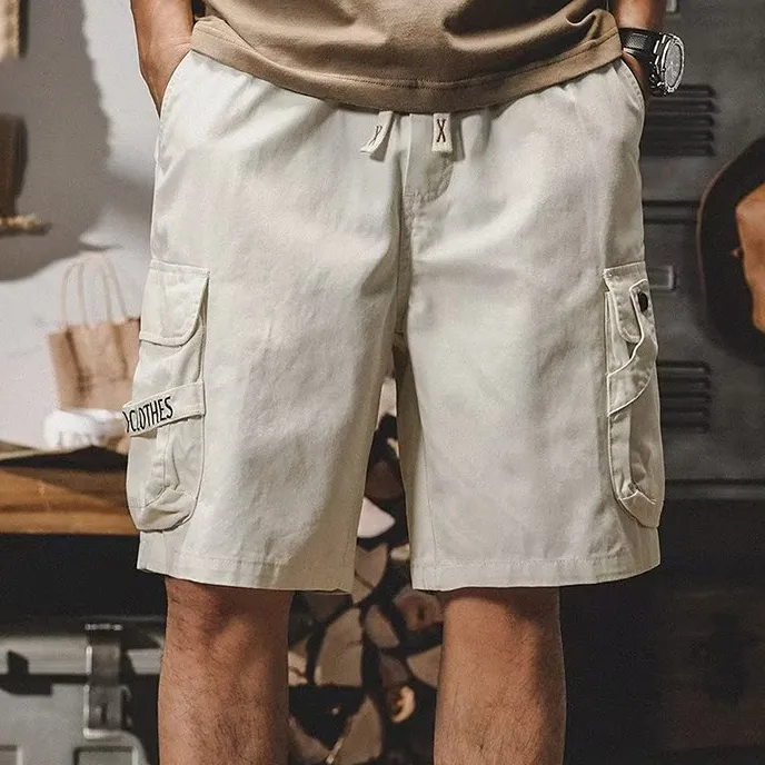Men's Fashion Casual Retro Summer Solid Color Cargo Shorts