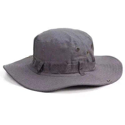 Men'S Fashion Casual Spring And Summer Solid Color Drawstring Sunscreen Hat