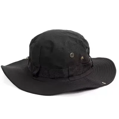 Men'S Fashion Casual Spring And Summer Solid Color Drawstring Sunscreen Hat