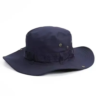 Men'S Fashion Casual Spring And Summer Solid Color Drawstring Sunscreen Hat