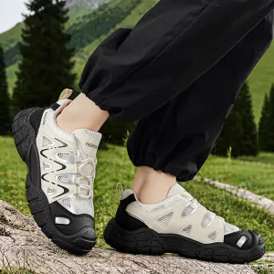 Men's Fashion Casual Summer Breathable Hollow Mesh Non-Slip Sneakers Lace Up