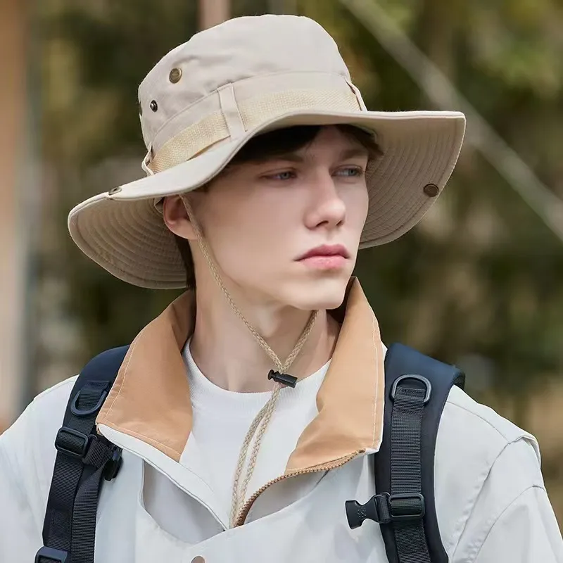 Fashion Casual Solid Color Breathable Mountaineering Fishing Bucket Hats