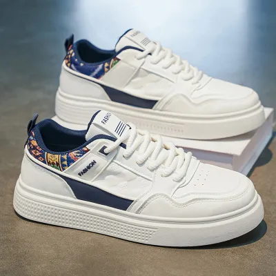 Men's Fashion Casual Summer Round-Toe Lace Up Soft Sole PU Sneakers