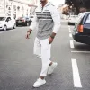White Gray White Pants