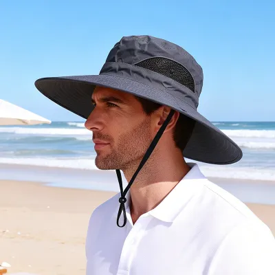 Men'S Fashion Casual Outdoor 15cm Big Brim Sunscreen Hat