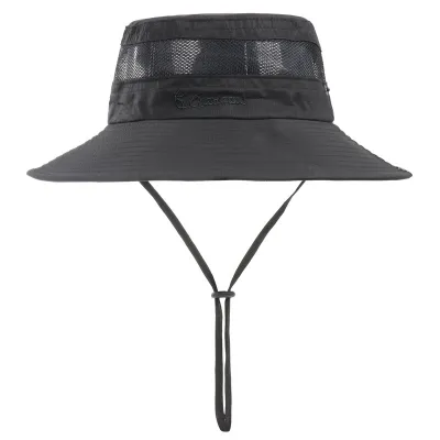 Men Fashion Casual Solid Color Big Brim Breathable Sunshade Hat