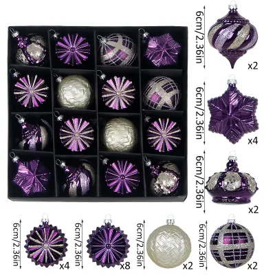 Ball 6cm Plating Painted Christmas Tree Ornaments 24pcs/Set