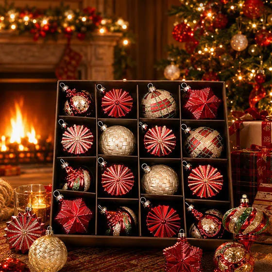 Ball 6cm Plating Painted Christmas Tree Ornaments 24pcs/Set