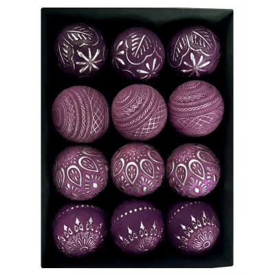 Antique Christmas Ball 8cm Plastic Tree Decorations 12pcs/Set European Style