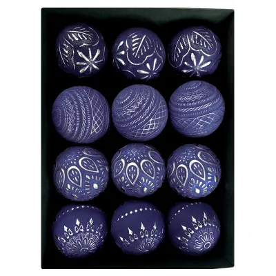 Antique Christmas Ball 8cm Plastic Tree Decorations 12pcs/Set European Style