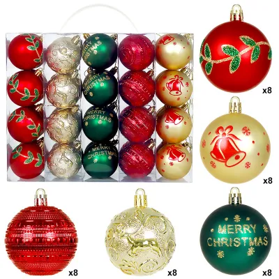 Christmas Ball 6cm Painted Plating Plastic Ball Christmas Tree Decorative 40pcs/Set