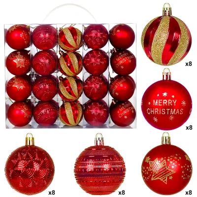 Christmas Ball 6cm Painted Plating Plastic Ball Christmas Tree Decorative 40pcs/Set