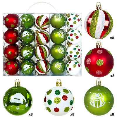 Christmas Ball 6cm Painted Plating Plastic Ball Christmas Tree Decorative 40pcs/Set