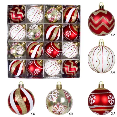 Christmas Ball 6cm Grinch Green Red Plated Plastic Ball Christmas Tree Decorations 16pcs/Set