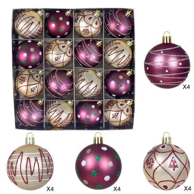 Christmas Ball 6cm Grinch Green Red Plated Plastic Ball Christmas Tree Decorations 16pcs/Set