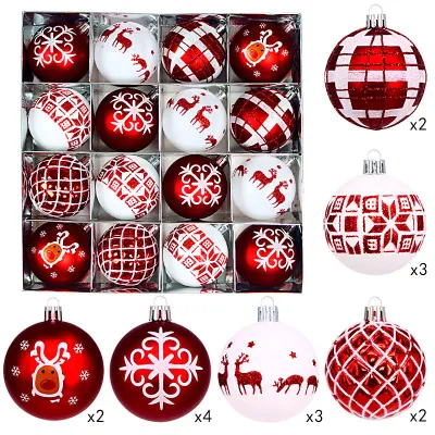Christmas Ball 6cm Grinch Green Red Plated Plastic Ball Christmas Tree Decorations 16pcs/Set