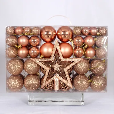 Christmas Ball 3-6cm Bright Matte Hollow Tree Decorations 101pcs/Set