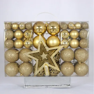 Christmas Ball 3-6cm Bright Matte Hollow Tree Decorations 101pcs/Set